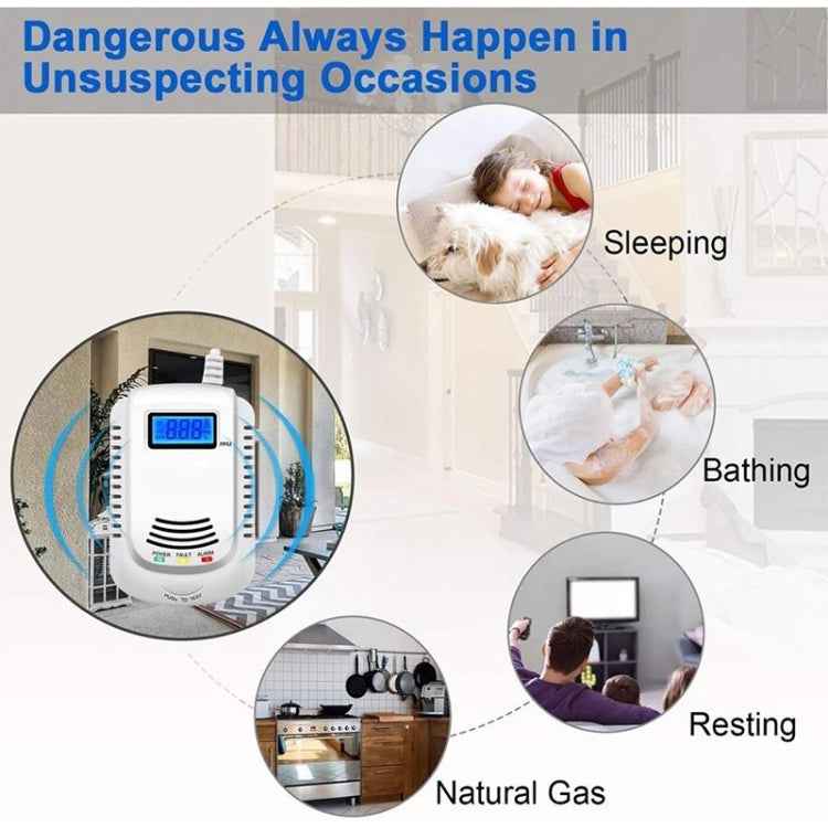 Coalgas Natural Gas Methane Propane Leak Detector Tester Measurer Home Security Tool, EU Plug