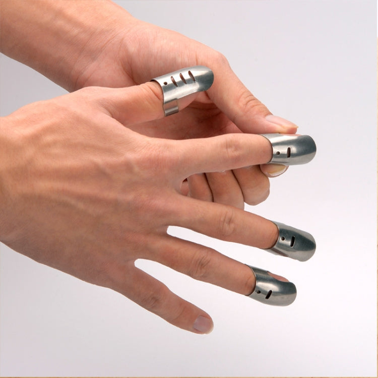 4 PCS / Set Adjustable Stainless Steel Finger Hand Guard Finger Protector Knife Slice Chop Safe Cooking Tools