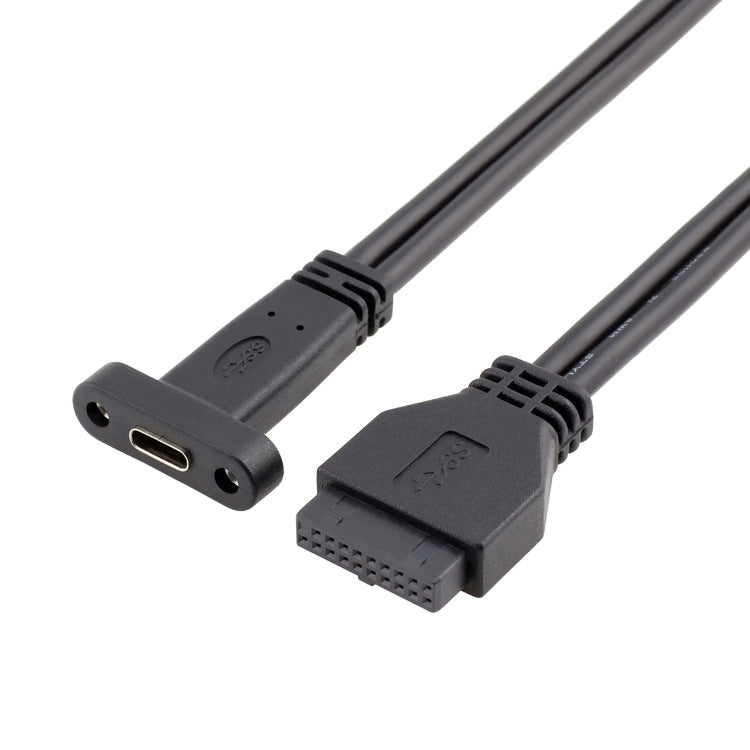50CM USB3.0 20P To USB Type-C Mother Chassis PCI Bit Baffle Wire