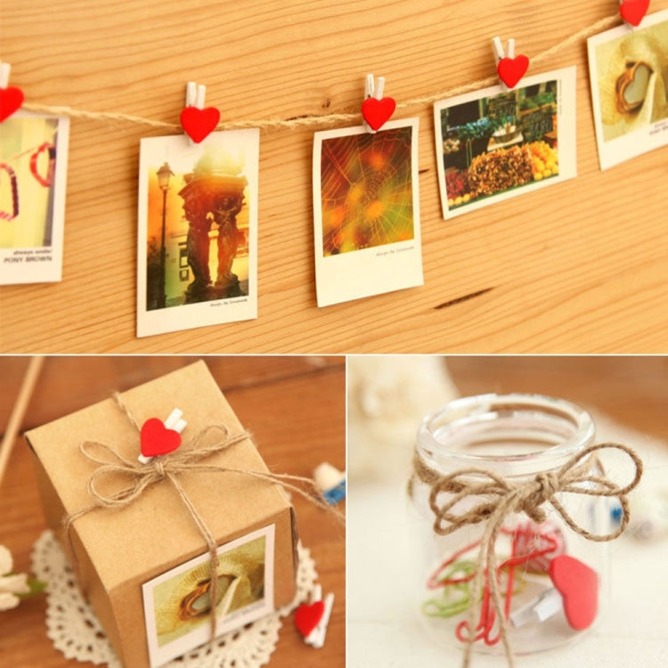 50 PCS Mini Red Heart Love Wooden Photo Paper Peg Pin Clothespin Craft Postcard Clips
