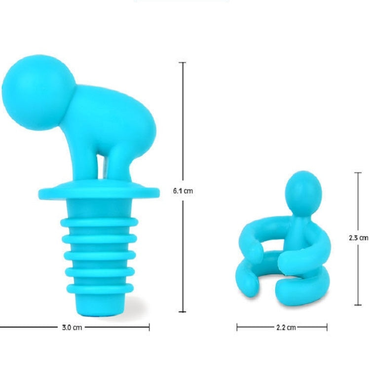 7 PCS Cartoon Silicone Sealed Spiral Red Wine Stopper + Cup Feet Set, Random Color Delivery