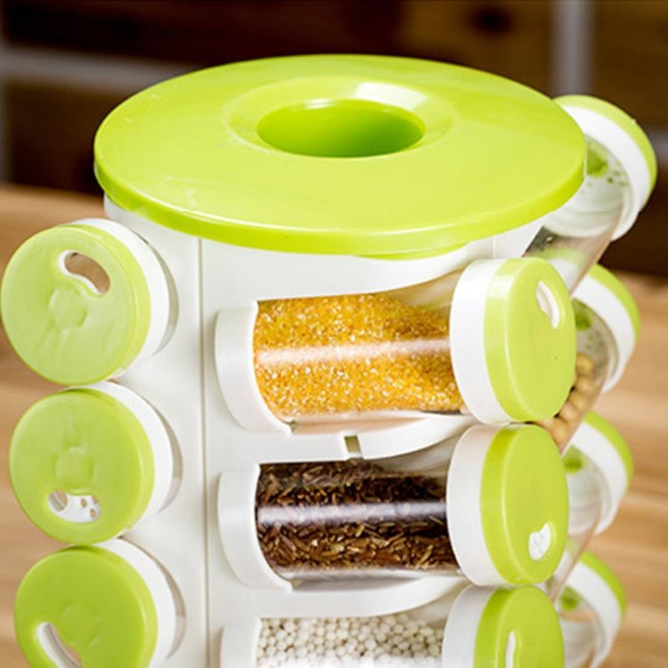 16pcs / Set Seasoning Cans Pepper Salt Cruet Plastic Bottle Kitchen Spice Jar Pepper Shaker Box Spice Rack Set