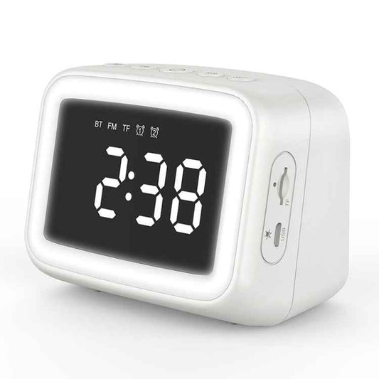 BT-511 Mini LED HD Mirror Bluetooth Speaker, Support 32GB TF Card & 3.5mm AUX & Dual Alarm Clock & Real-time Temperature & Hands-free Calling