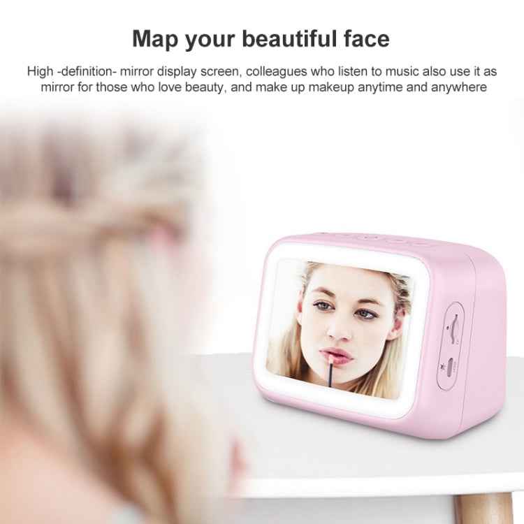 BT-511 Mini LED HD Mirror Bluetooth Speaker, Support 32GB TF Card & 3.5mm AUX & Dual Alarm Clock & Real-time Temperature & Hands-free Calling