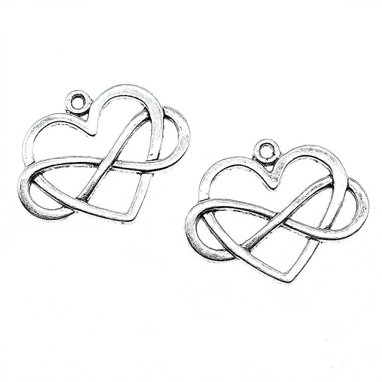 10pcs 27x22mm Heart Infinity Charm Infinity Knot Charm Infinity Heart Charm For Jewelry Making