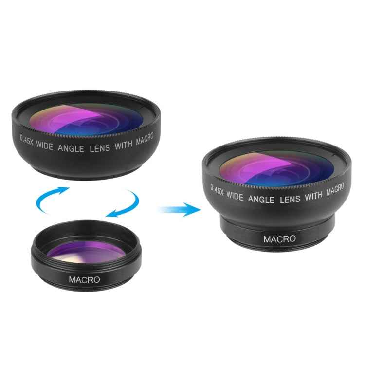 APEXEL 0.45X Ultra Wide Macro Combination Phone Lens with Clip