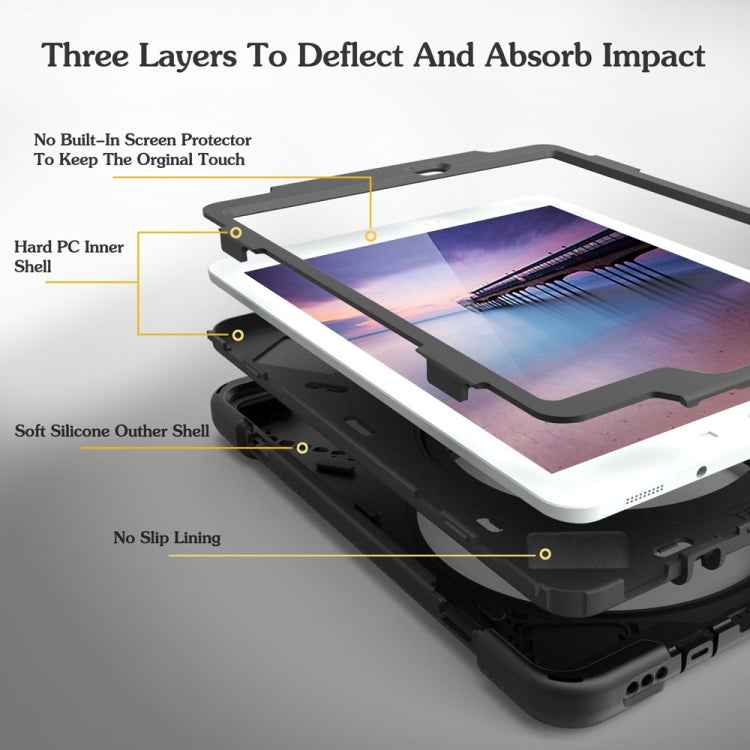 360 Degree Rotation Silicone Protective Cover with Holder and Hand Strap and Long Strap