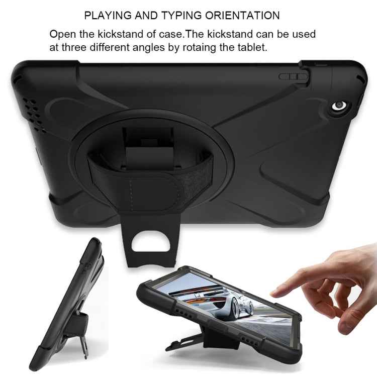 360 Degree Rotation Silicone Protective Cover with Holder and Hand Strap and Long Strap