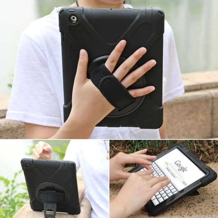360 Degree Rotation Silicone Protective Cover with Holder and Hand Strap and Long Strap