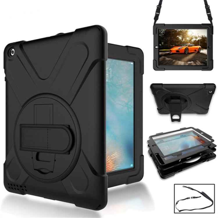 360 Degree Rotation Silicone Protective Cover with Holder and Hand Strap and Long Strap