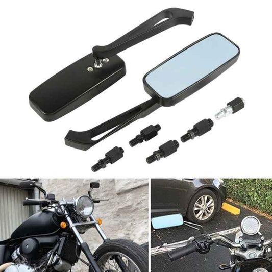 Anti-glare Square Aluminum Motorcycle Modified Rearview Mirror, White Mirror