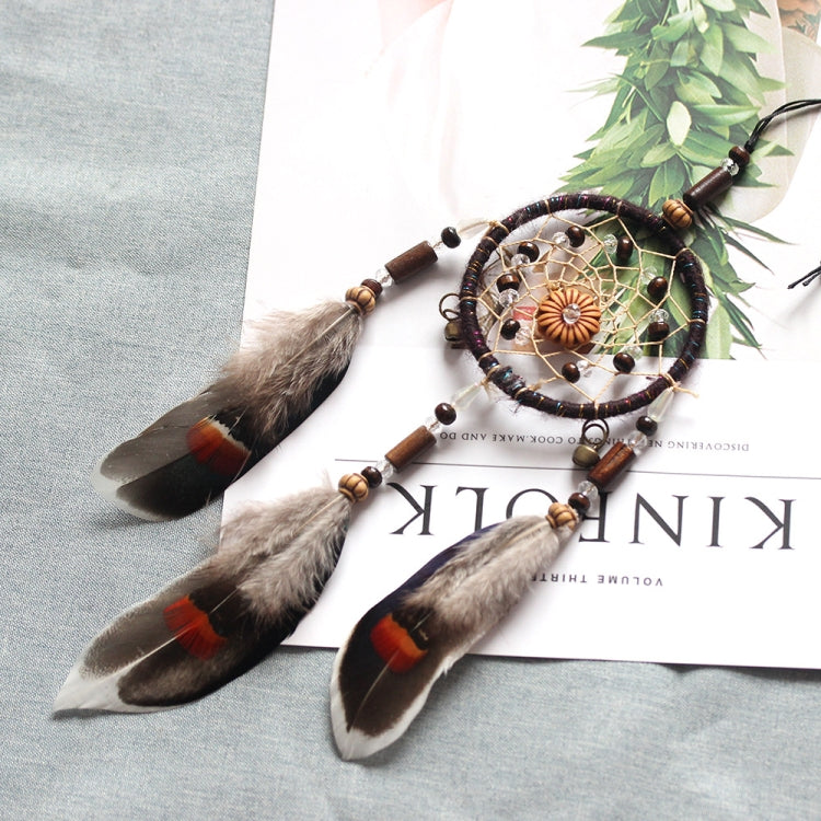 Retro Single Ring Feather Dream Catcher Hanging Window Decoration