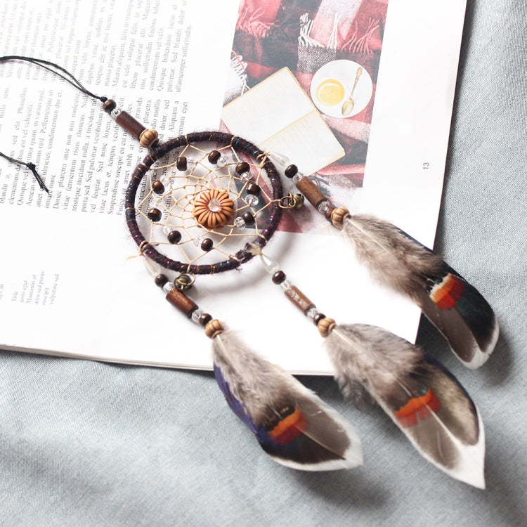 Retro Single Ring Feather Dream Catcher Hanging Window Decoration