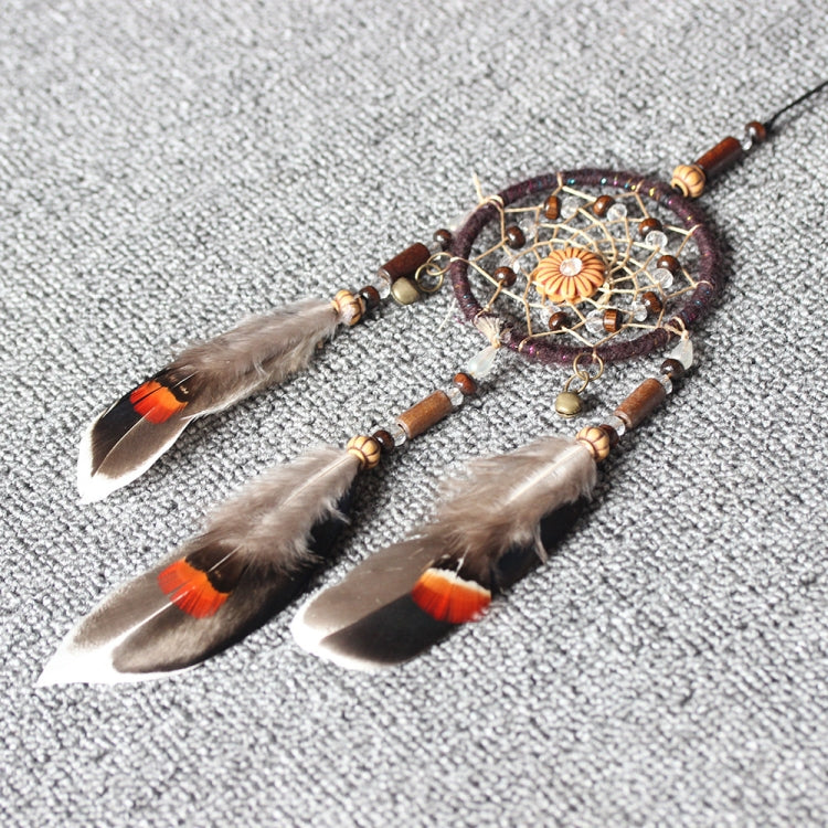Retro Single Ring Feather Dream Catcher Hanging Window Decoration