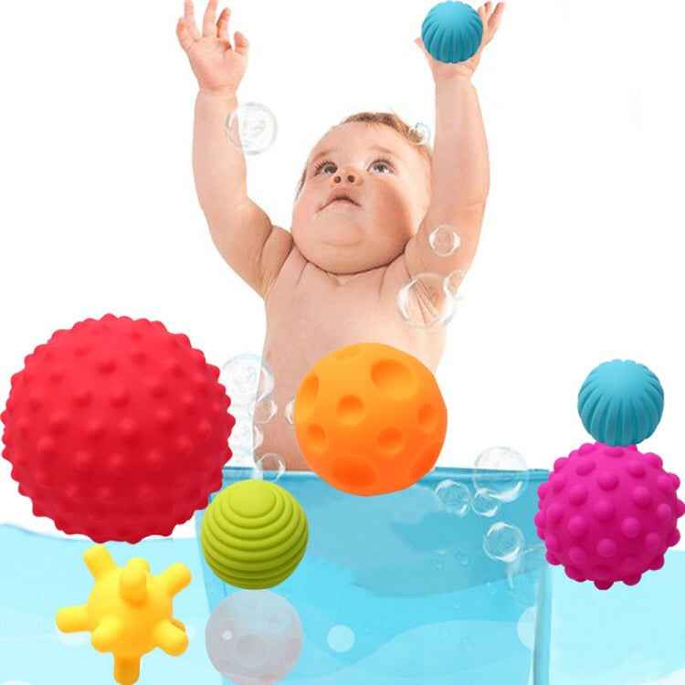 6 in 1 Baby Bath Soft Ball Rubber Educational Tub Toys, Bath Soft Ball