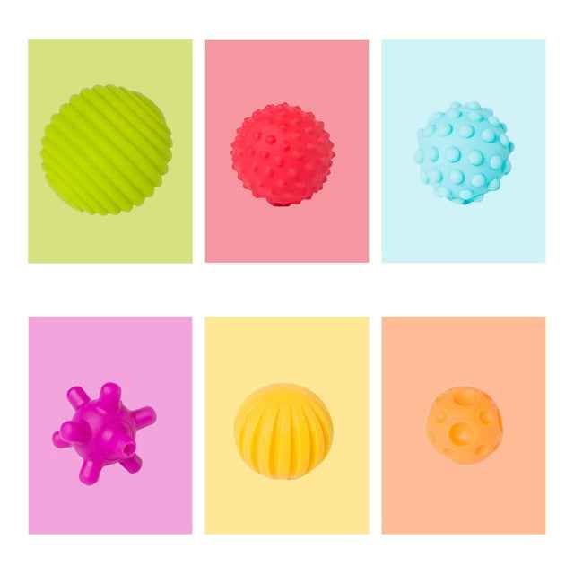6 in 1 Baby Bath Soft Ball Rubber Educational Tub Toys, Bath Soft Ball