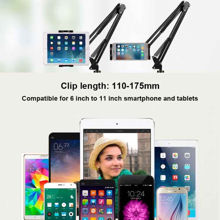 Universal 360 Degree Rotating Flexible Long Arm Lazy Phone Tablet Pad Holder Clip Bracket