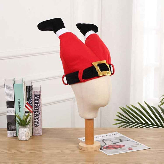 Christmas Party Santa Claus Leg Pants Plush Cap Decoration, Santa Claus Leg Pants