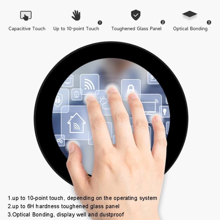 Waveshare 3.4 inch DSI Round Touch Display, 800 × 800, IPS, 10-Point Touch, 3.4 inch DSI