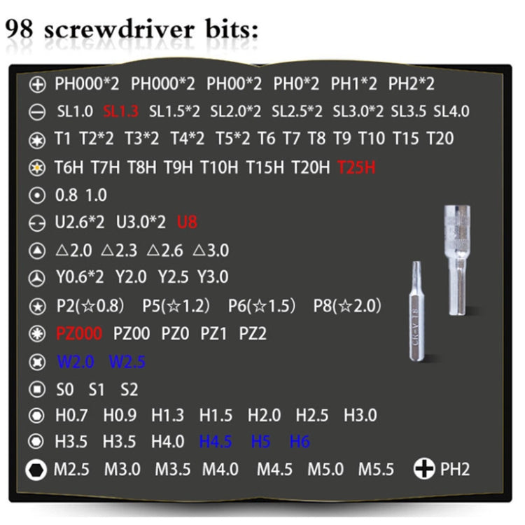 110 in 1 Magnetic Plum Screwdriver Mobile Phone Disassembly Repair Tool, 110 in 1