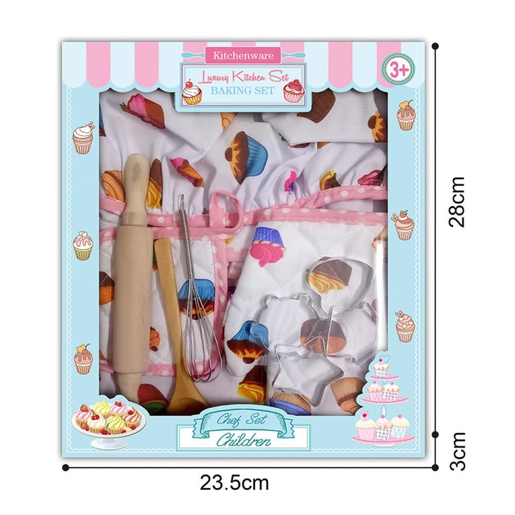 11 PCS / Set Kids Cooking Baking Kit Kitchen Chef Costume Role Play Apron Hat Gloves Set for Children