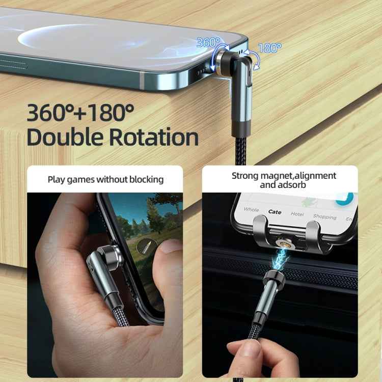 CC57 540 Degrees Rotary Magnetic Fast Charging Data Cable
