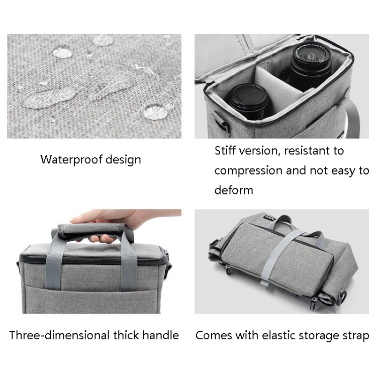 Baona BN-H001 Digital Camera Bag Casual Portable Camera Waterproof Bag, BN-H001 S(Gray), BN-H001 S(Black), BN-H001 M(Gray), BN-H001 M(Black), BN-H001 L(Gray), BN-H001 L(Black)