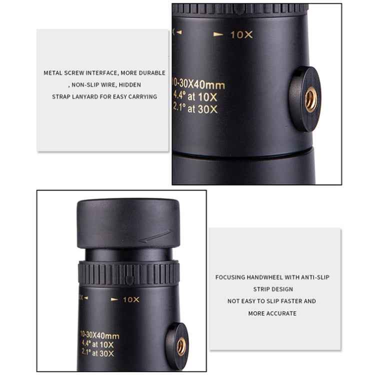LUXUN 10-30x40 Single-Cylinder HD High-Power Telescope Mobile Phone Mini Telescope
