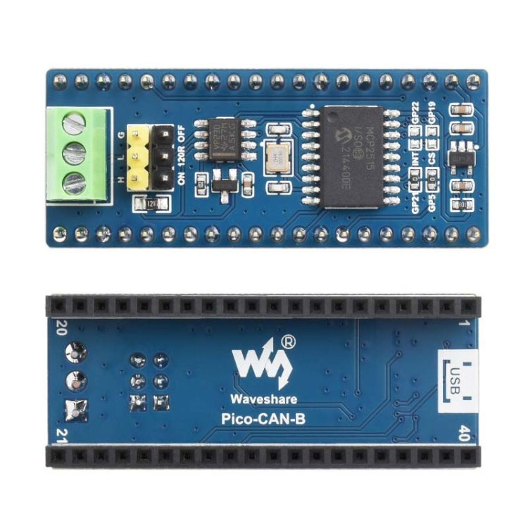 Waveshare For Raspberry Pi Pico CAN Bus Module (B),Enabling Long Range Communication Through SPI,23775