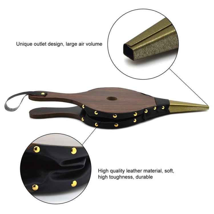 Wooden Vintage Dark Brown Fireplace Blower Traditional Cooker DIY Accessories