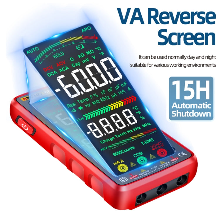 ANENG 682 Smart VA Reverse Display Automatic Range Rechargeable Multimeter, 682 Black, 682 Red