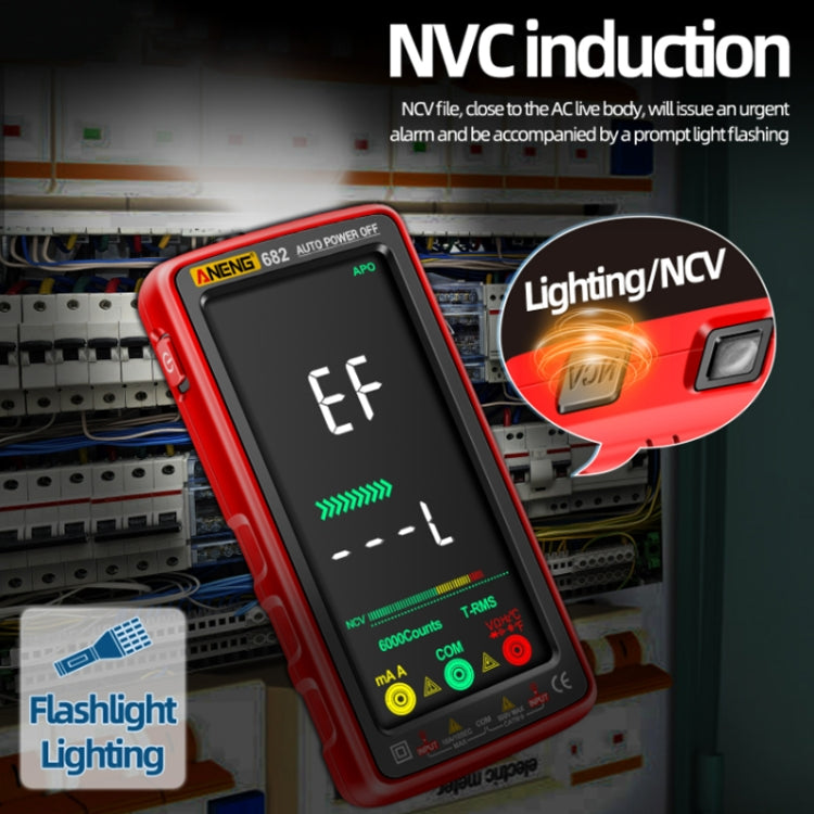 ANENG 682 Smart VA Reverse Display Automatic Range Rechargeable Multimeter, 682 Black, 682 Red