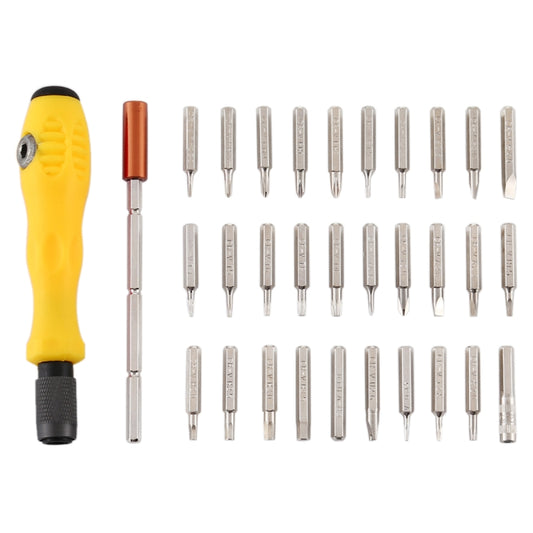 32-in-1 CRV Steel Mobile Phone Disassembly Repair Tool Multi-function Combination Screwdriver Set, Yellow, Gray Green, Red