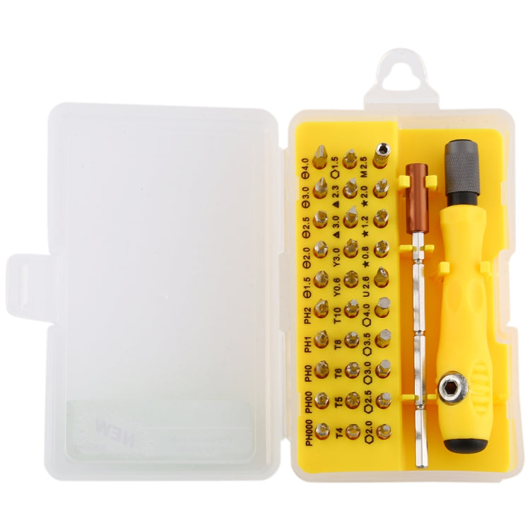32-in-1 CRV Steel Mobile Phone Disassembly Repair Tool Multi-function Combination Screwdriver Set, Yellow, Gray Green, Red