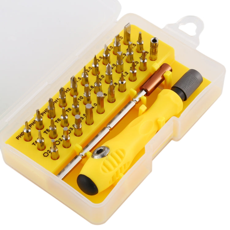 32-in-1 CRV Steel Mobile Phone Disassembly Repair Tool Multi-function Combination Screwdriver Set, Yellow, Gray Green, Red