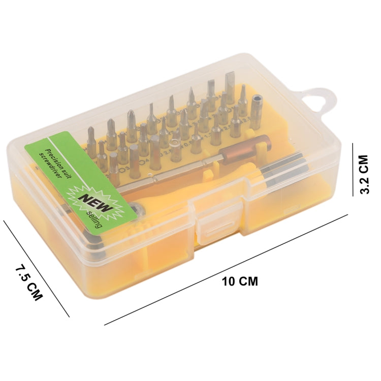 32-in-1 CRV Steel Mobile Phone Disassembly Repair Tool Multi-function Combination Screwdriver Set, Yellow, Gray Green, Red