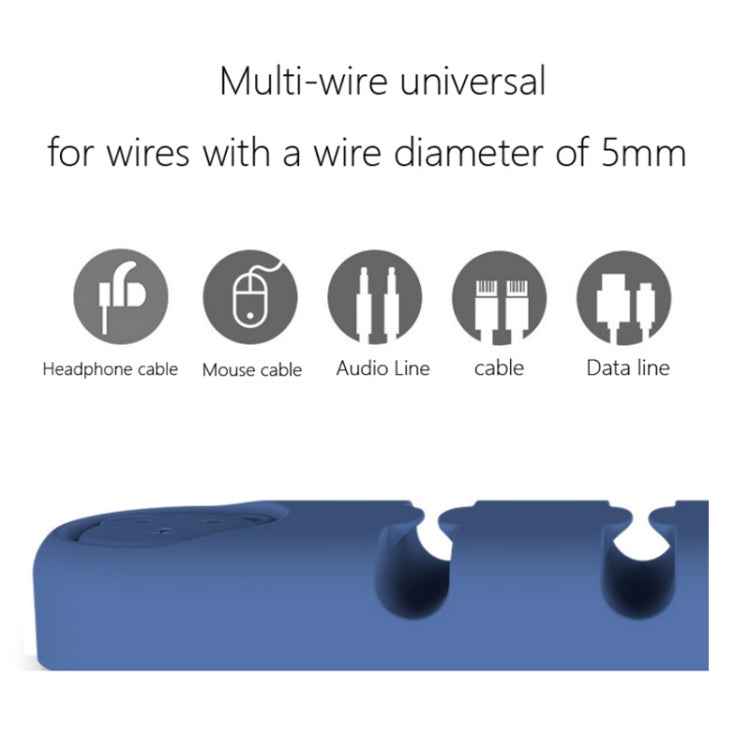 5 PCS 4 Holes Bear Silicone Desktop Data Cable Organizing And Fixing Device