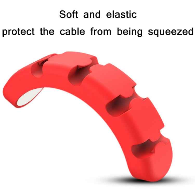 5 PCS 4 Holes Bear Silicone Desktop Data Cable Organizing And Fixing Device