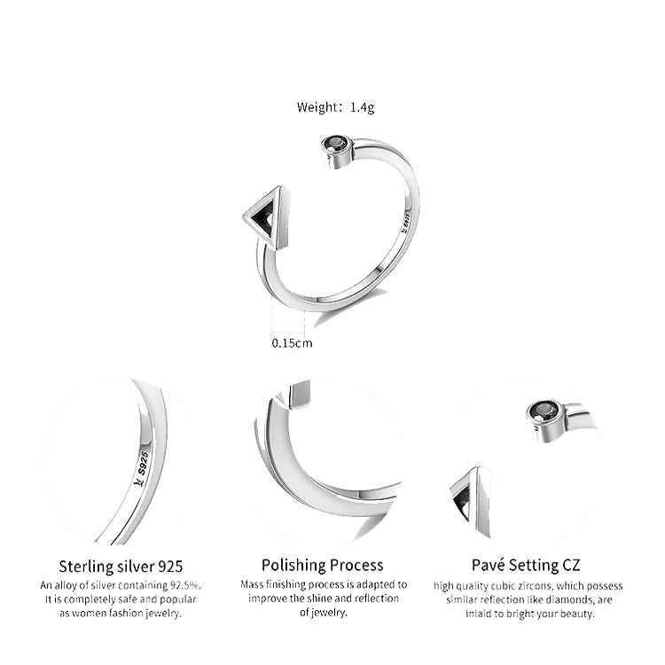 Geometric Movement Open Ring S925 Sterling Silver Ring