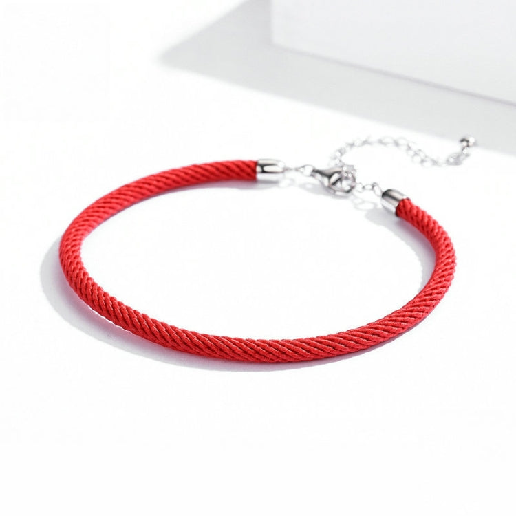 Red Rope Sterling Silver Interface Red Braided Bracelet S925 Silver Bracelet
