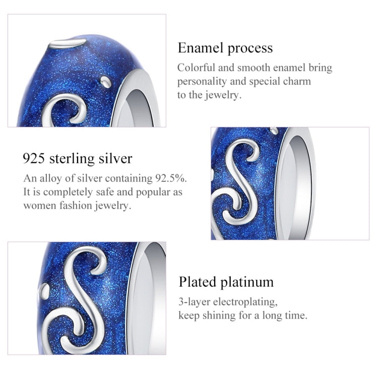 925 Sterling Silver Beads Blue Bright Star Beaded DIY Bracelet Accessories
