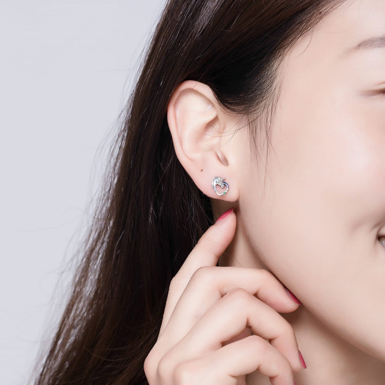 Silver Stud Earrings Silver Earrings Colored Zircon Silver Stud Earrings