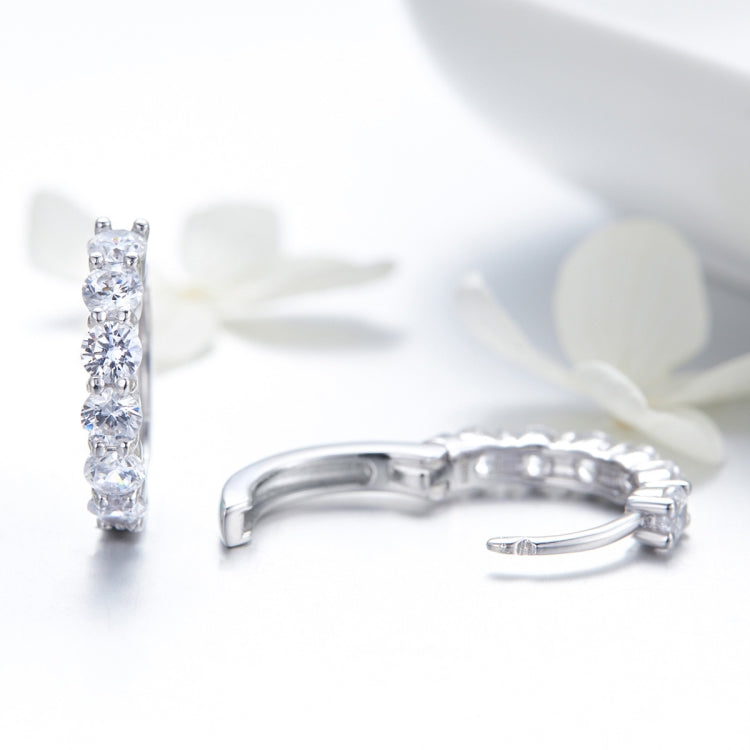 Platinum-plated Zircon Sterling Silver Jewelry Earrings