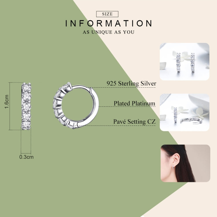 Platinum-plated Zircon Sterling Silver Jewelry Earrings