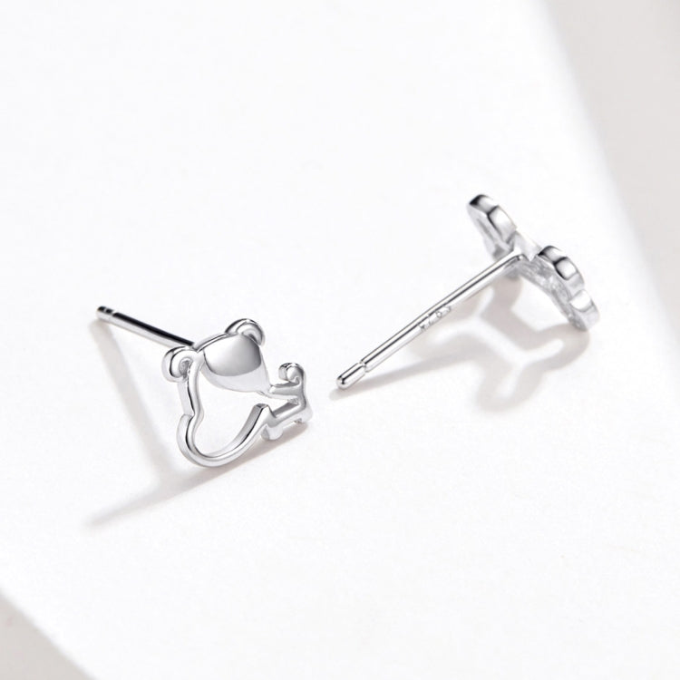 Sterling Silver Hollow Dog Bone Earrings Simple Jewelry