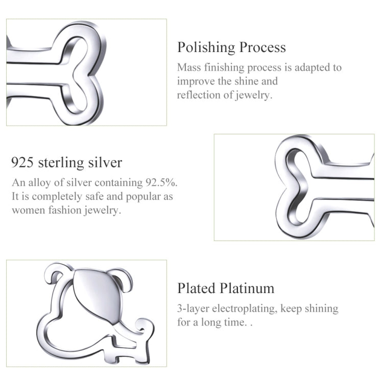 Sterling Silver Hollow Dog Bone Earrings Simple Jewelry