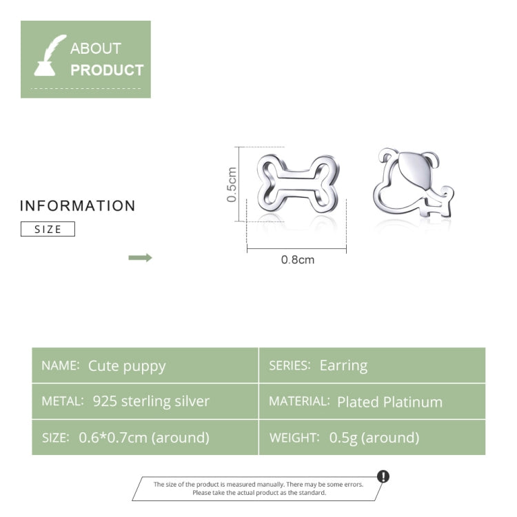 Sterling Silver Hollow Dog Bone Earrings Simple Jewelry