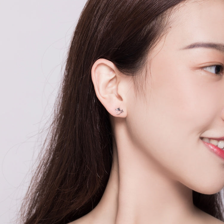 Sterling Silver Hollow Dog Bone Earrings Simple Jewelry