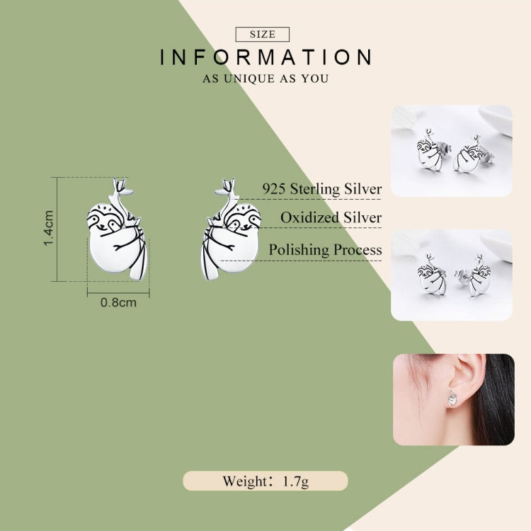 Animal Sloth Earrings Sterling Silver Simple Earrings