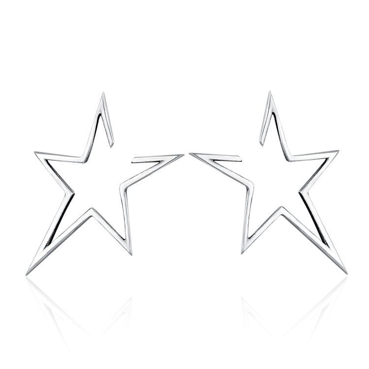 Simple S925 Sterling Silver Earrings Star Hollow Female Temperament Earrings